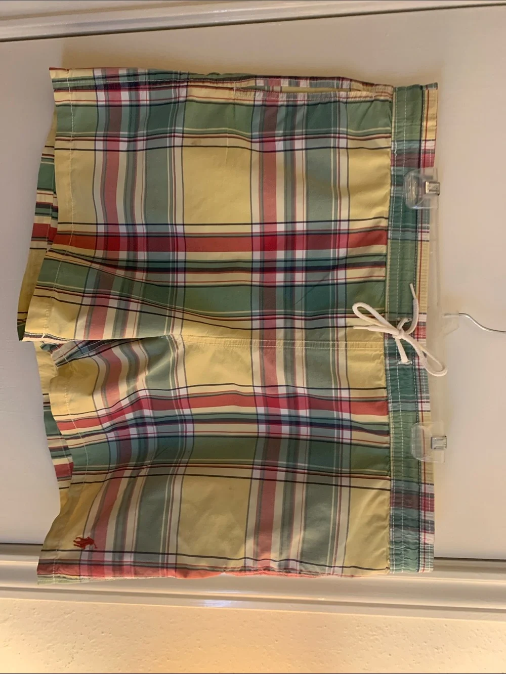 Polo by Ralph Lauren Yellow, Green & Red Plaid Swim Shorts.